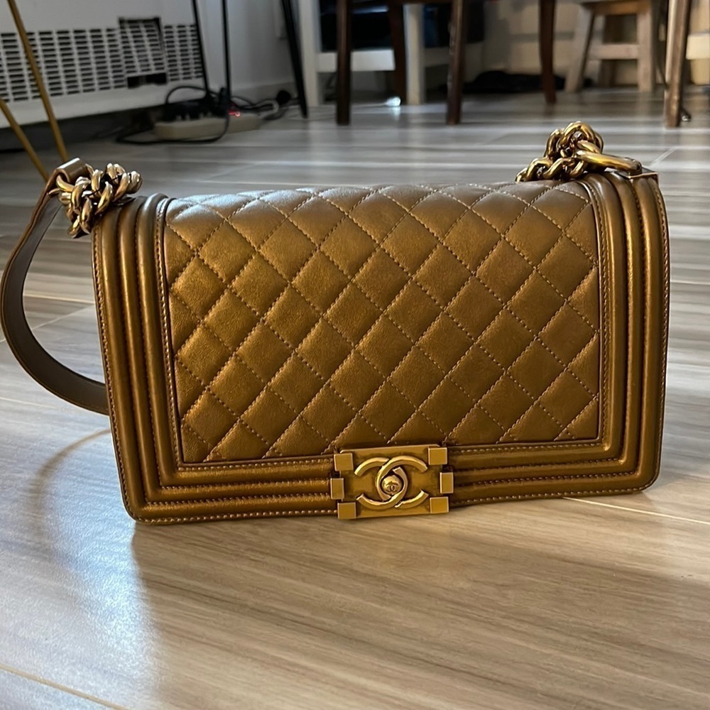 CHANEL Leboy Lambskin Boy Bag Old Medium